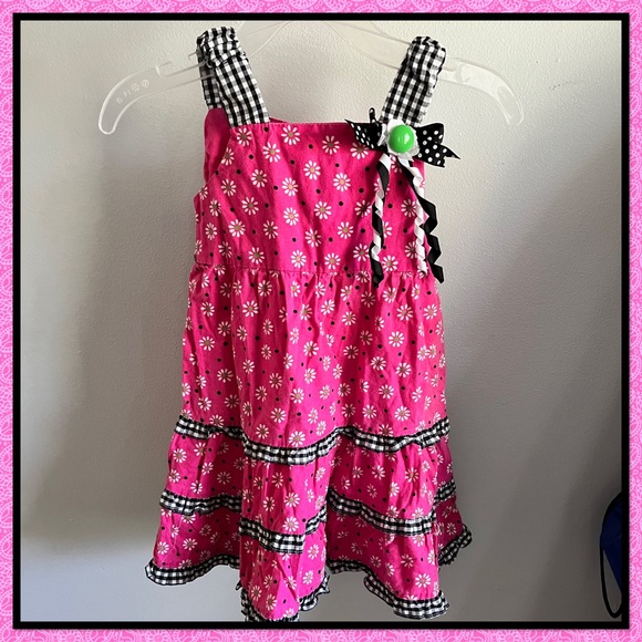 💗EUC💗2T Floral Ruffle Trim Toddler Girls Dress 💗 - Picture 1 of 7